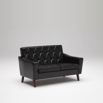 カリモク60 ロビーチェア 2シーター スタンダードブラック