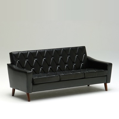 カリモク60 ロビーチェア 3シーター スタンダードブラック