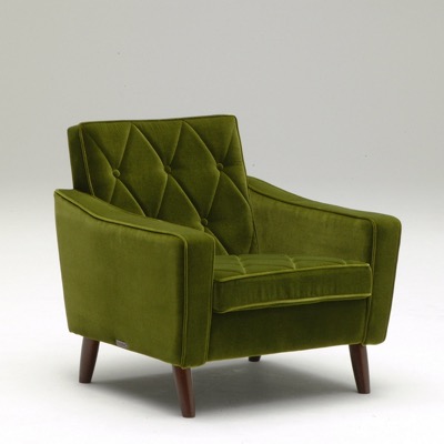 カリモク60 ロビーチェア 1シーター モケットグリーン