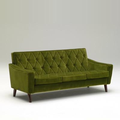 カリモク60 ロビーチェア 3シーター モケットグリーン