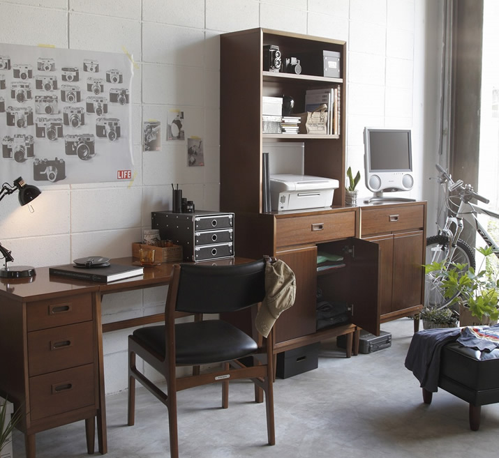 カリモク60+　オープントップキャビネットで書斎