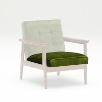 カリモク60 Kチェア 1シーター モケットグリーン用シート