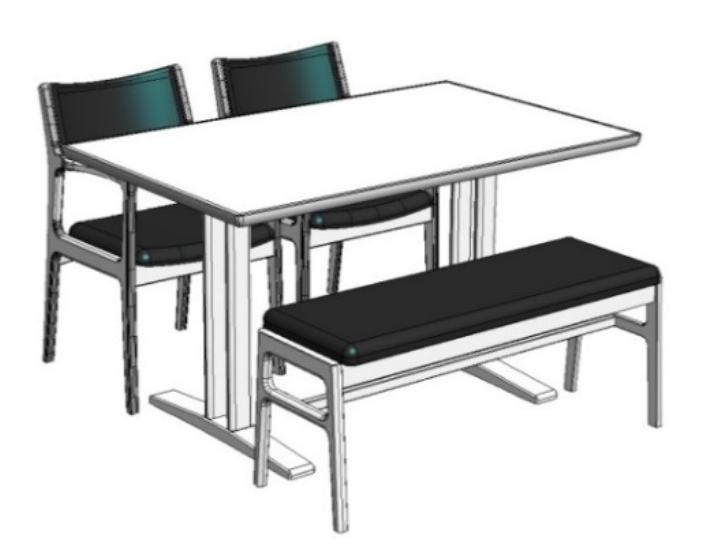 カリモク60+ ダイニングテーブルT 1500セットイメージ