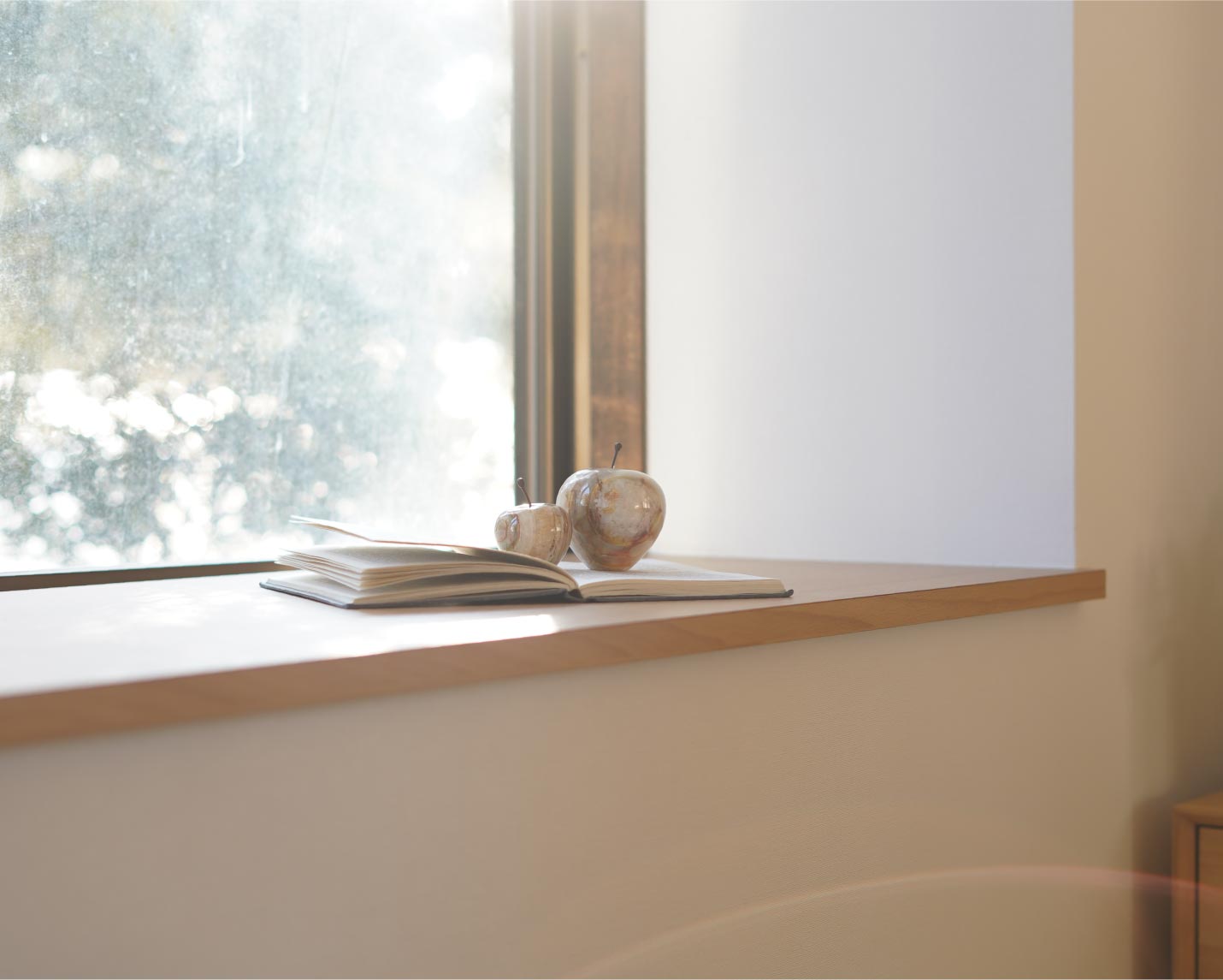 アップルのある窓辺