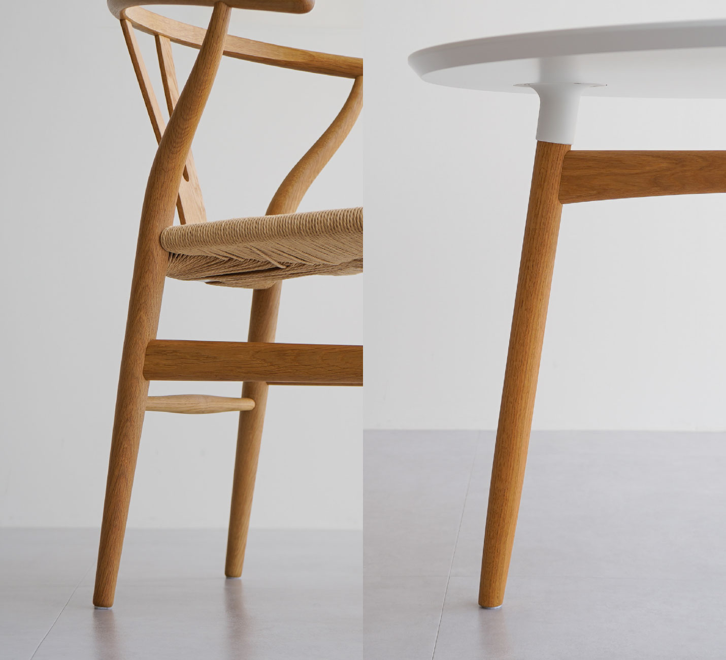 デザインの共通点が多いYチェアとBA103の足先