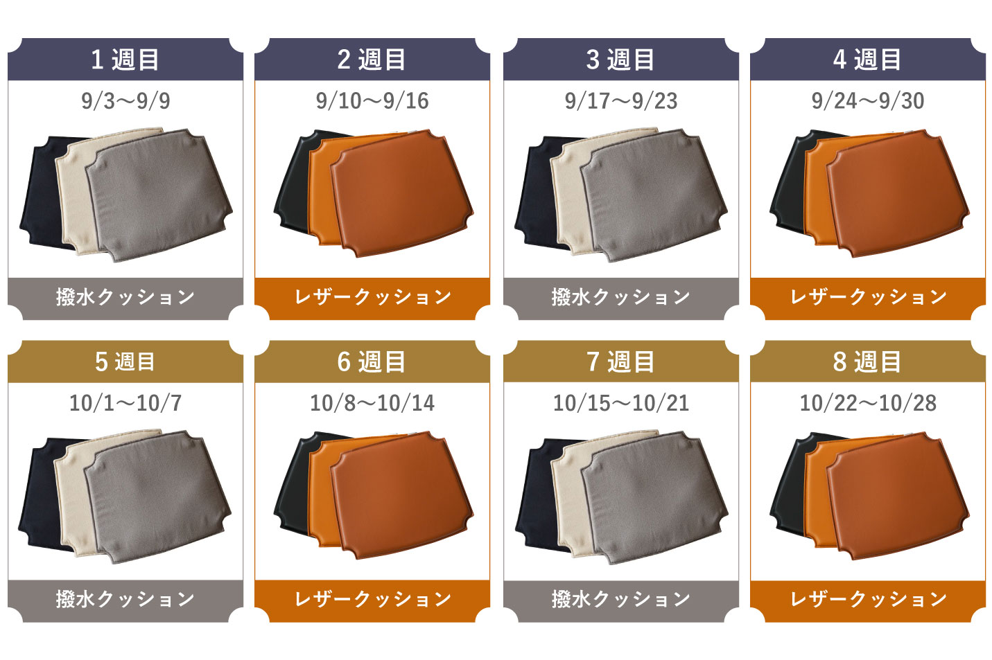カール・ハンセン&サン(CARL HANSEN & SON)Yチェアクッションプレゼントのスケジュールカレンダー