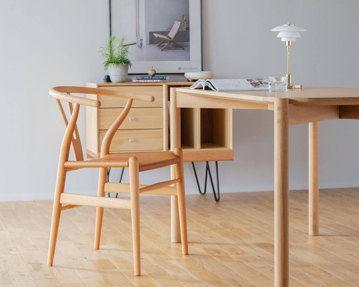 カール・ハンセン&サン(CARL HANSEN & SON) CH24P Yチェア(レザーシート:ゴールデンブラウン) ビーチ オイルフィニッシュ ハンス J. ウェグナー