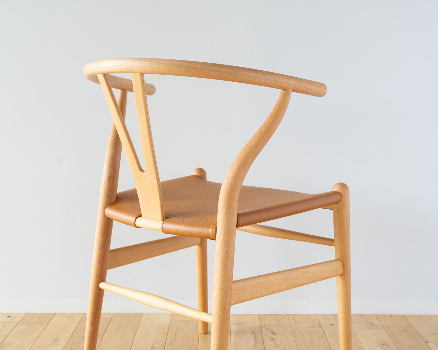 カール・ハンセン＆サン（CARL HANSEN & SON） CH24P Yチェア（レザーシート：ゴールデンブラウン） ビーチ オイルフィニッシュ