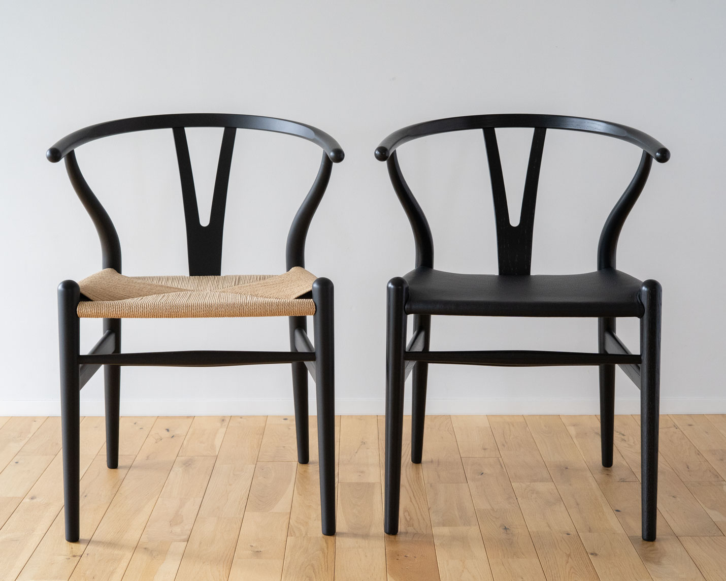 カール・ハンセン＆サン（CARL HANSEN & SON） CH24P Yチェア（レザーシート：ブラック） オーク ブラック塗装