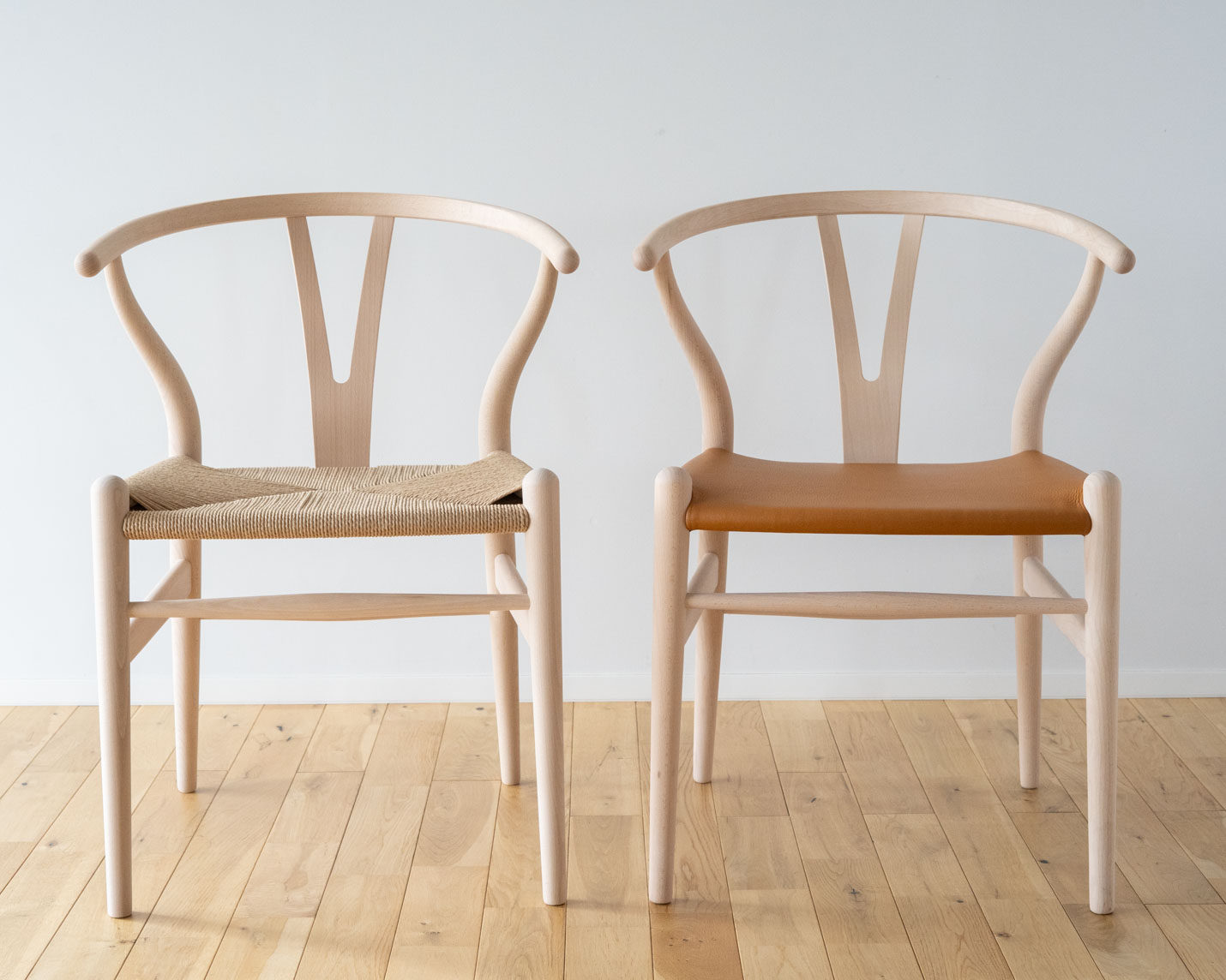 カール・ハンセン＆サン（CARL HANSEN & SON） CH24P Yチェア（レザーシート：ゴールデンブラウン） ビーチ ソープフィニッシュ