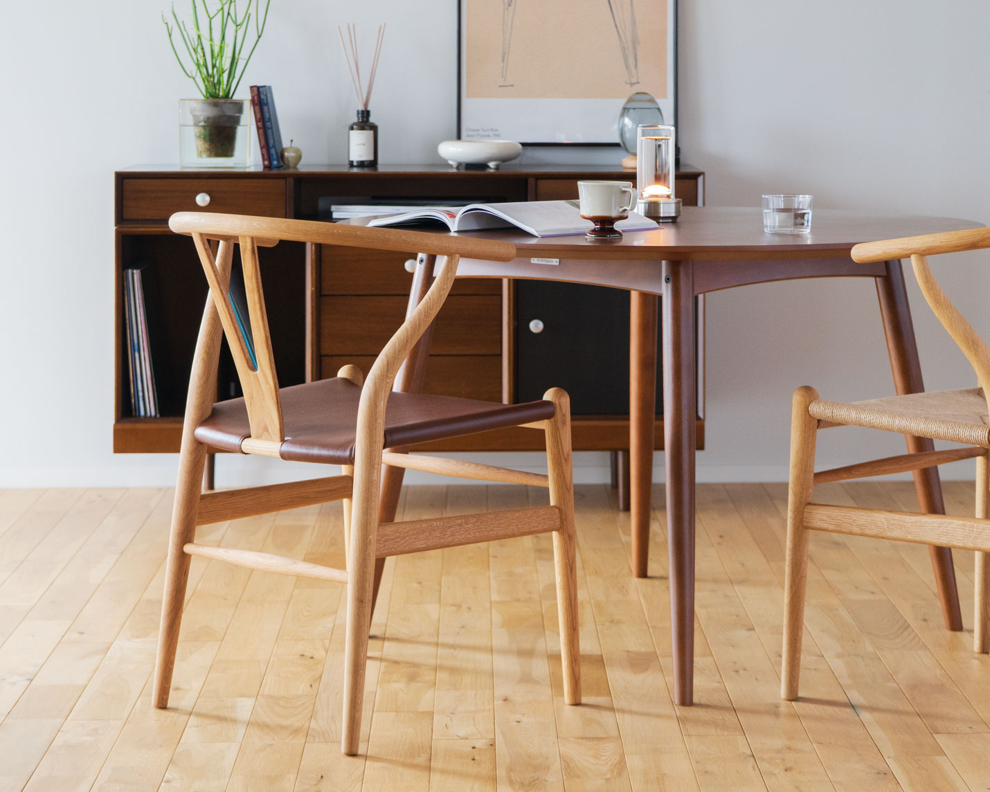 カール・ハンセン&サン(CARL HANSEN & SON) CH24P Yチェア(レザーシート:ブラウン) オーク オイルフィニッシュ ハンス J. ウェグナー