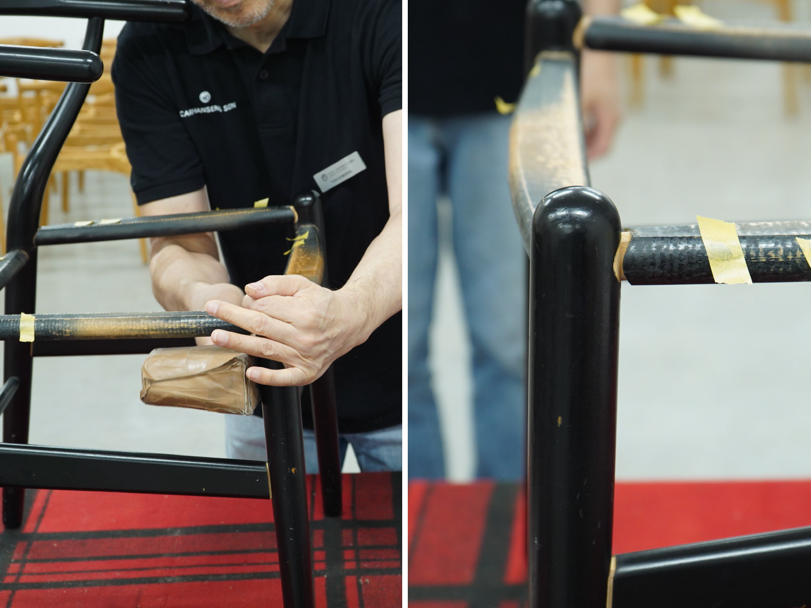 補修が必要な箇所に目印が付けられていきます