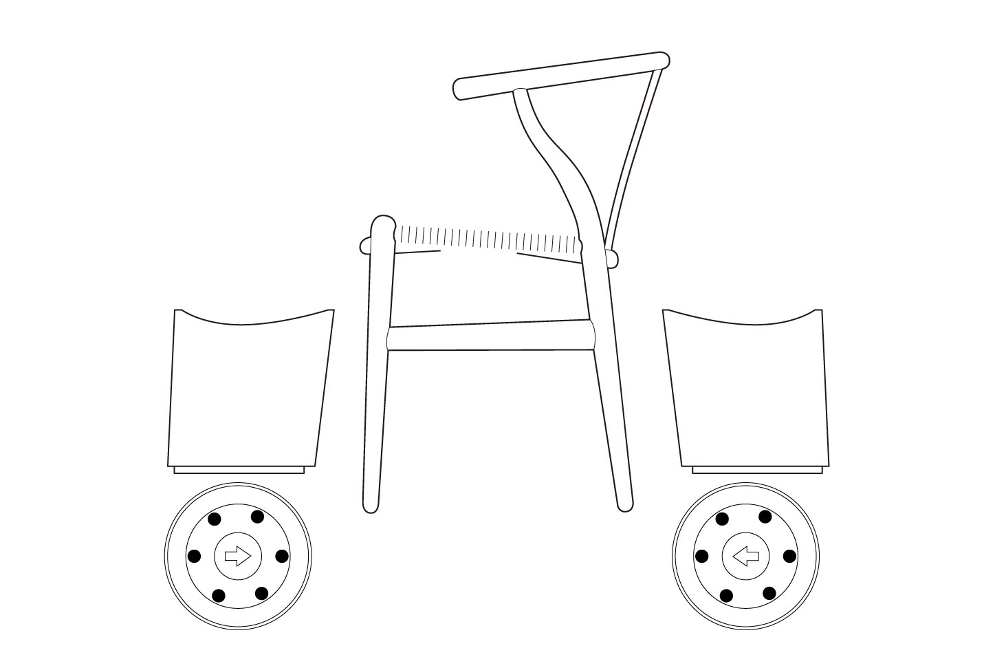 Yチェア専用 チェアブーツはフェルト付き