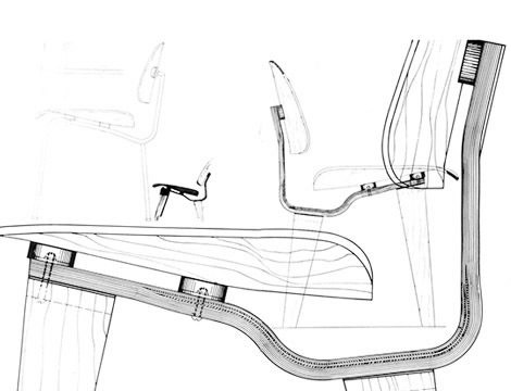 イームズプライウッドチェア 図面