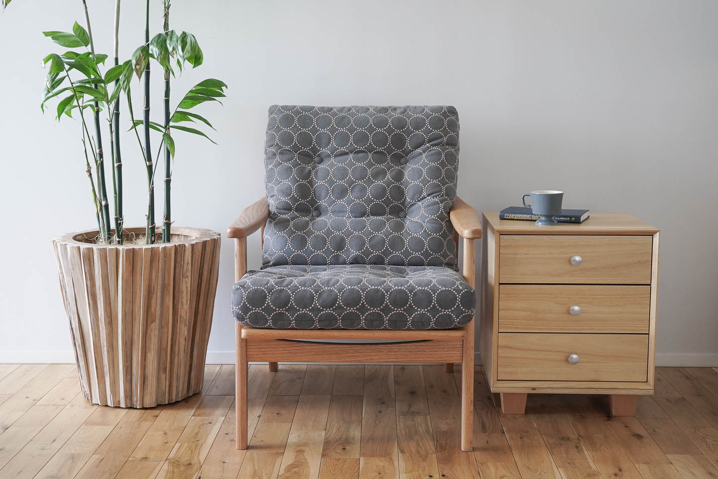 マルニ60 オークフレームハイバックチェア 1シーター ミナペルホネン グレー