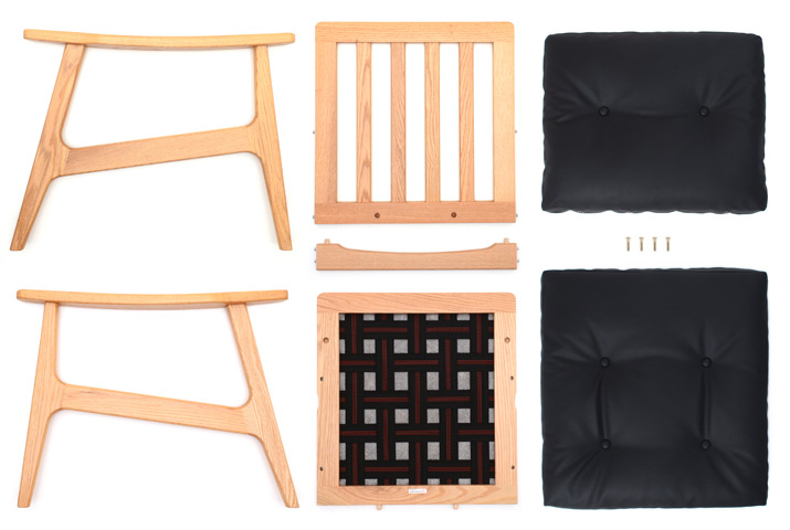 マルニ60のオークフレームチェアは簡単に分解できる