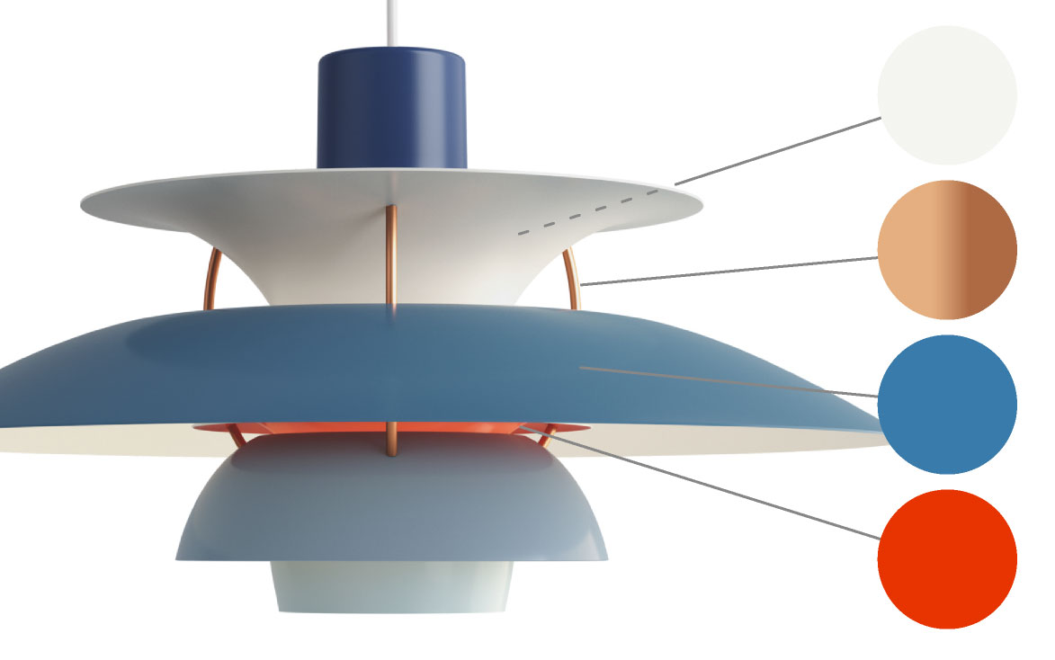 ルイスポールセン（Louis Poulsen）ペンダントライトPH5ブルー・グラデーション