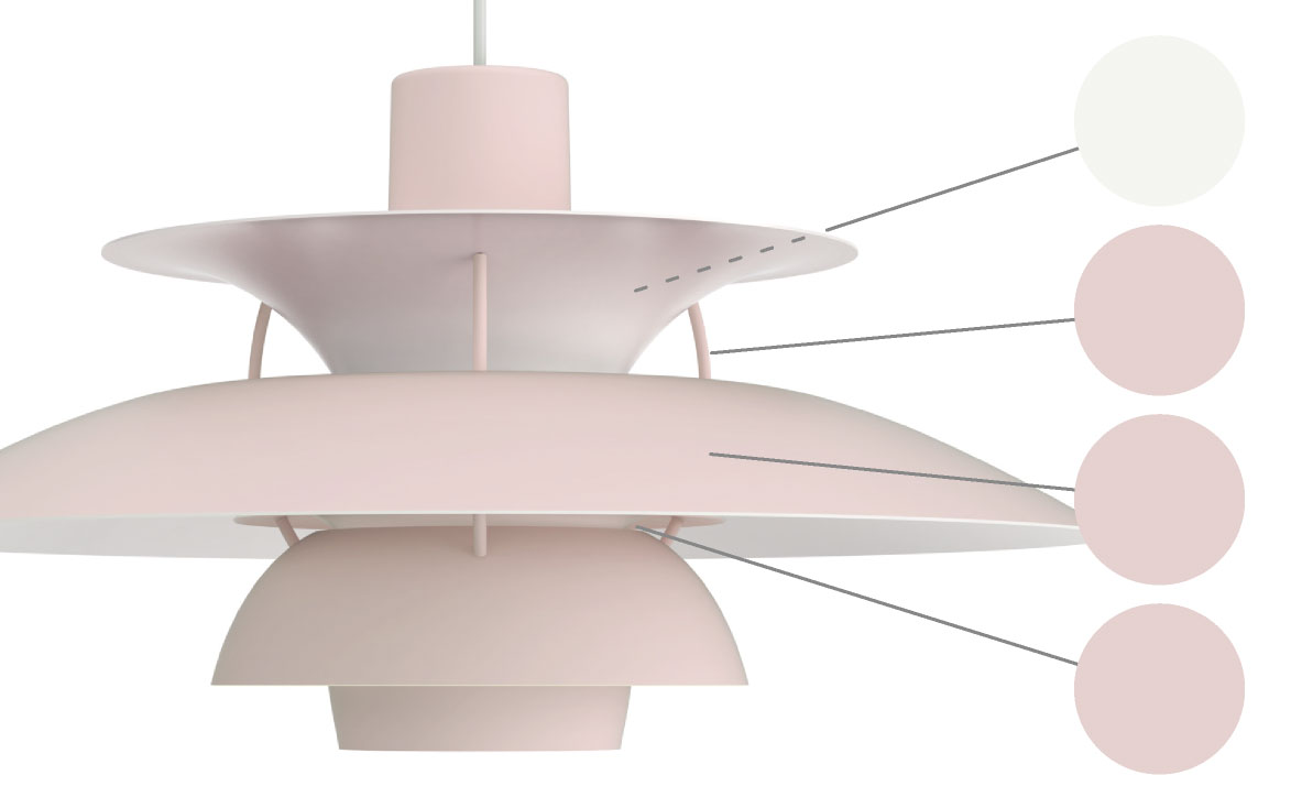 ルイスポールセン（Louis Poulsen）ペンダントライトPH5モノクローム・ペールローズ