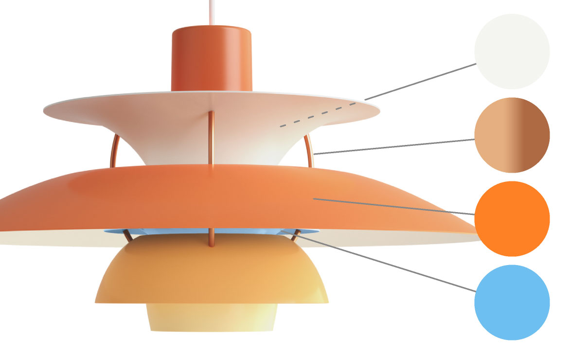 ルイスポールセン（Louis Poulsen）ペンダントライトPH5オレンジ・グラデーション