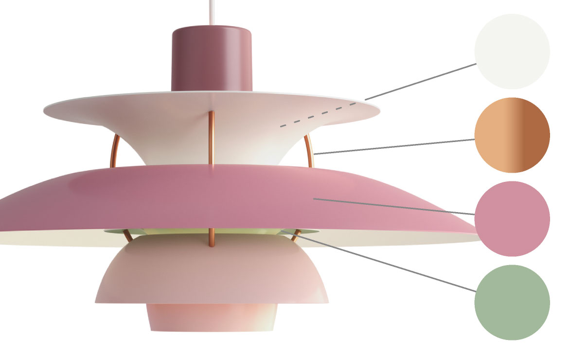 ルイスポールセン（Louis Poulsen）ペンダントライトPH5ローズ・グラデーション