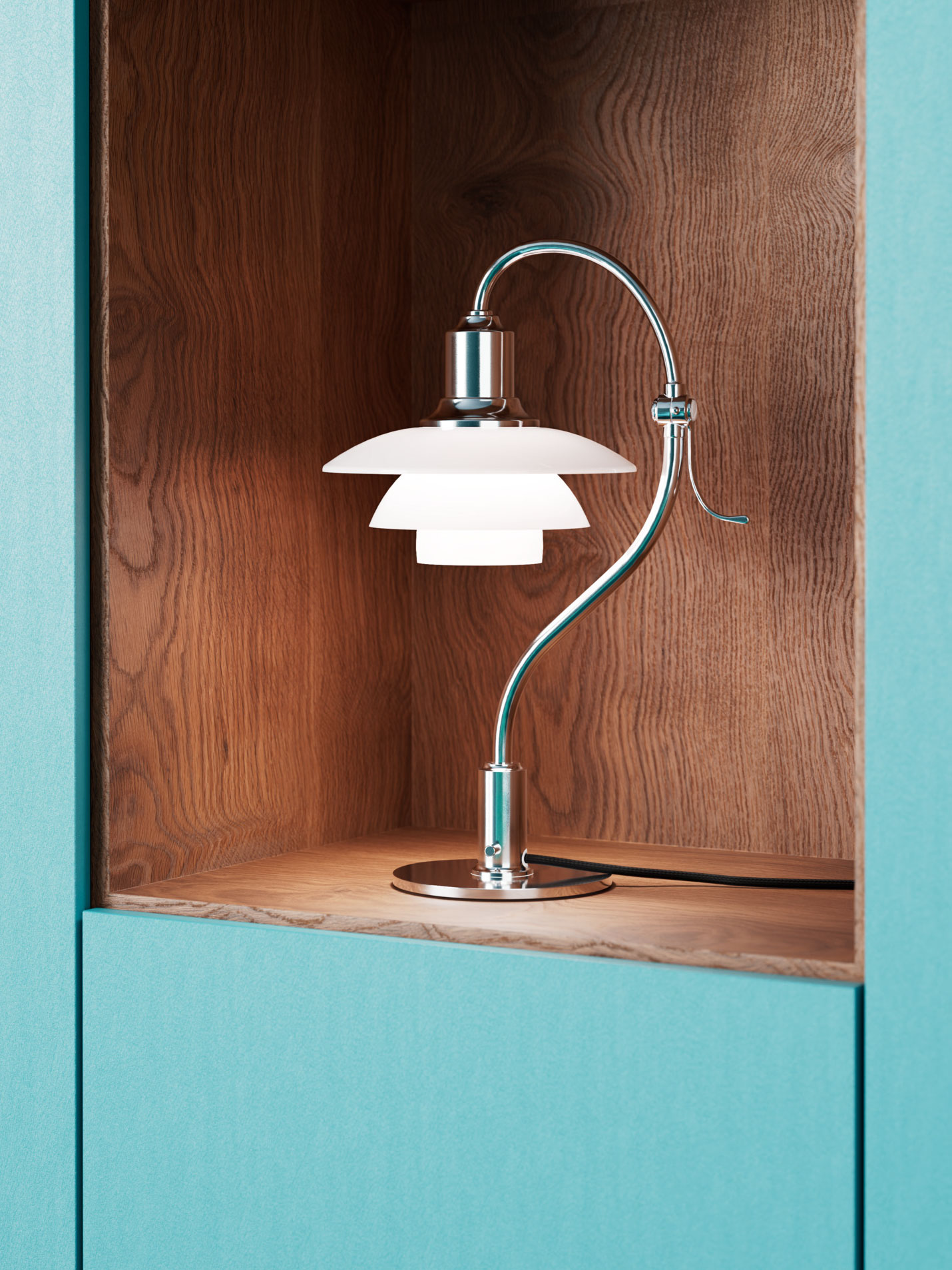 《数量限定》Louis Poulsen（ルイスポールセン）PH 2/2 クエスチョンマークテーブルランプ　シルヴァー・クローム