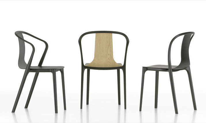 vitra ベルヴィルチェア(左、中央:ベルヴィルアームチェア、右:ベルヴィルチェア)