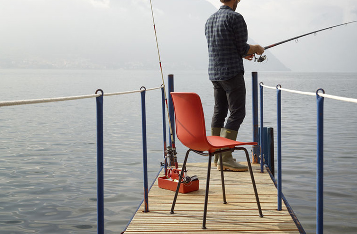 Vitra HAL tube オレンジ・ベーシックダークベース