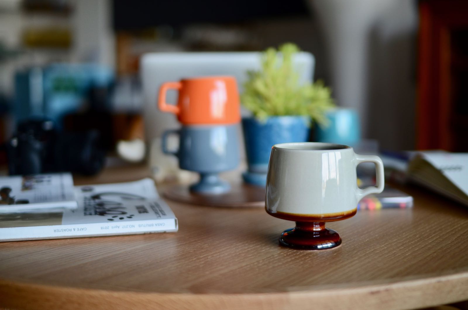 ゴブレットマグ バイカラー グレージュ×ブラウン