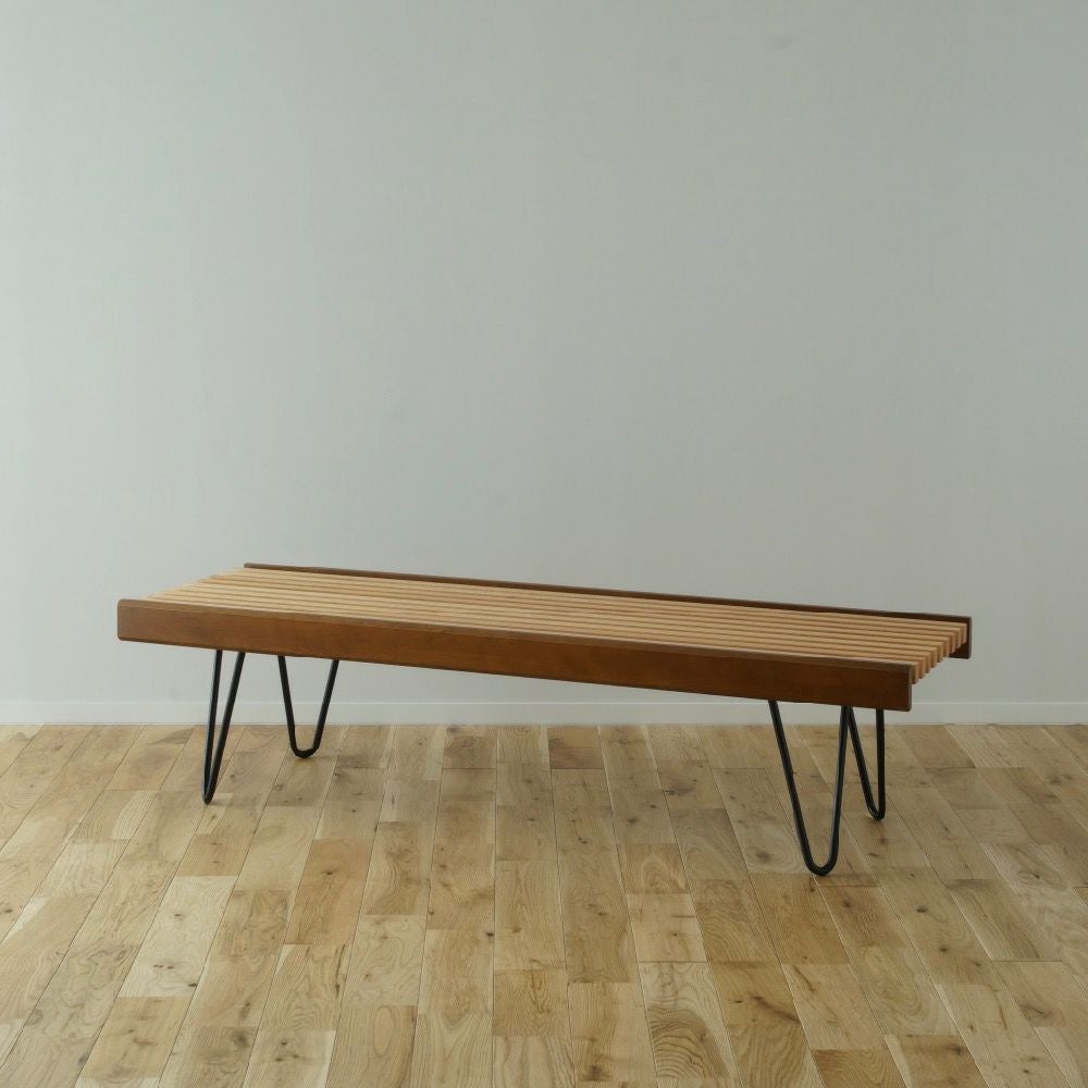 826STANDARD UNIT126cm スラットベンチ ヘアピンレッグ [S3SH] ブラウン 商品画像2