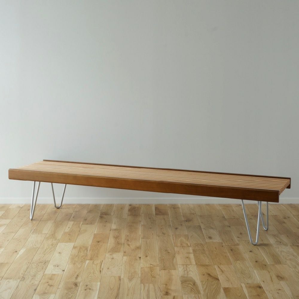 826STANDARD UNIT168cm スラットベンチ ヘアピンレッグ [S4SH] ブラウン