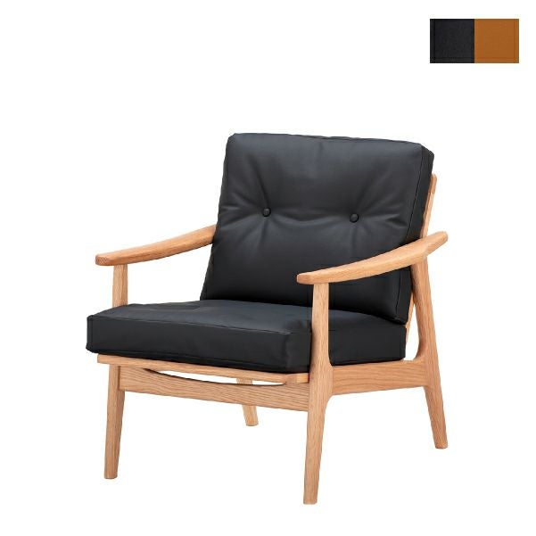 マルニ60 オークフレームチェア 1シーター ナチュラルフレーム ブラックレザー