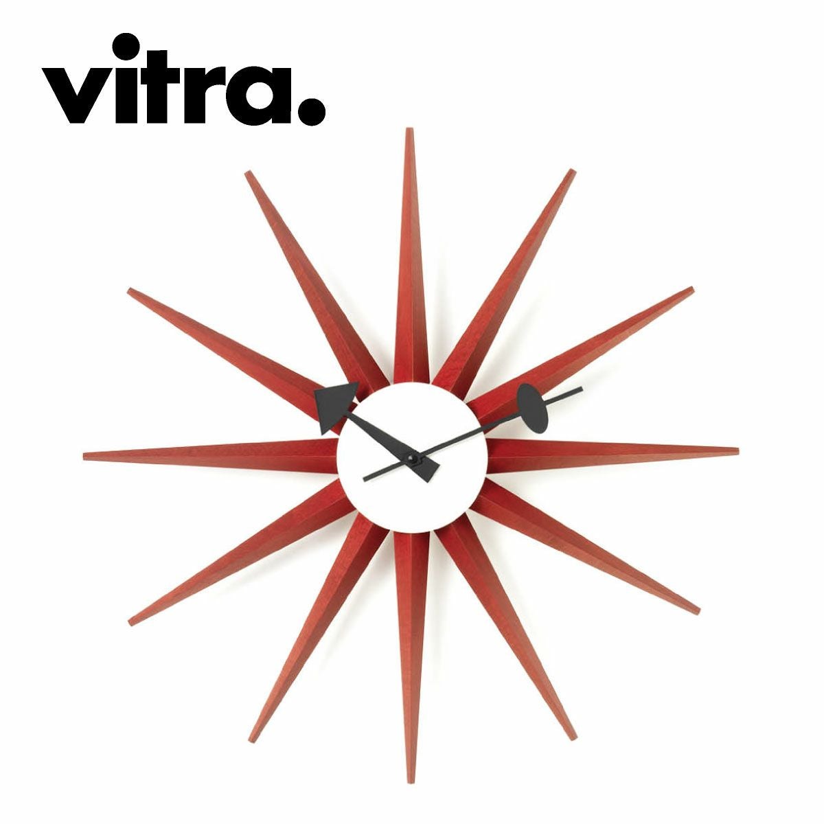 正規品 Vitra ヴィトラ ネルソン サンバーストクロック ウォルナット Vitra（ヴィトラ） ネルソン サンバーストクロック レッド