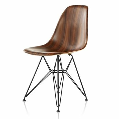 イームズ ウッドシェルチェア サイドチェア DWSR ウォールナット ブラックベース スタンダードグライズ［DWSR. BK OU E8］