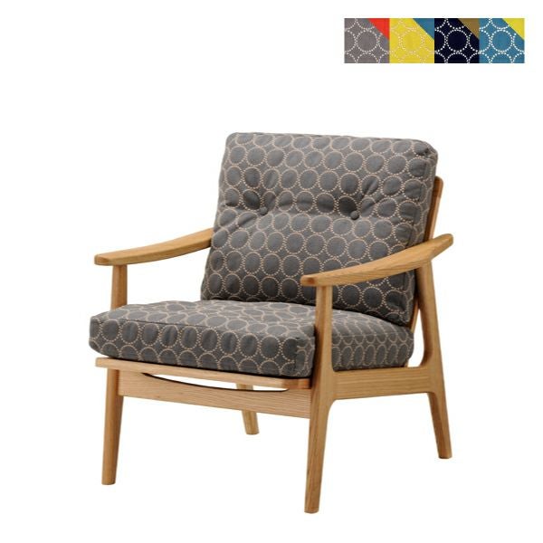 マルニ60 フレームチェア 1シーター・両肘 オーク ファブリック M-05（ミナペルホネン dop-tambourine）