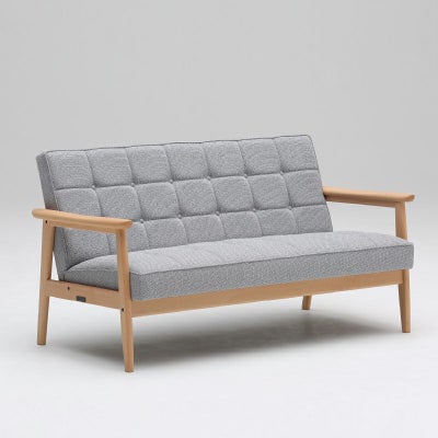 カリモク60 Kチェア 2シーター ミストグレー［W36263ZE］商品画像1