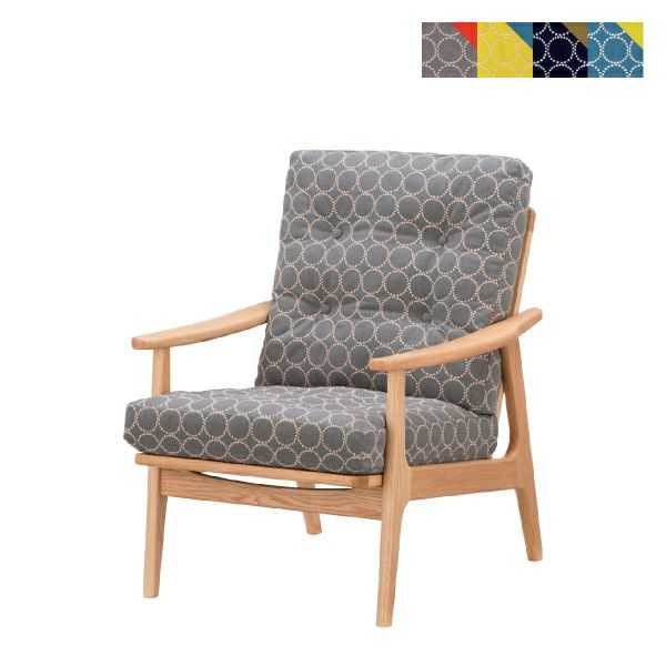 マルニ60 フレームチェア ハイバック 1シーター・両肘 オーク ファブリック M-05（ミナペルホネン dop-tambourine）