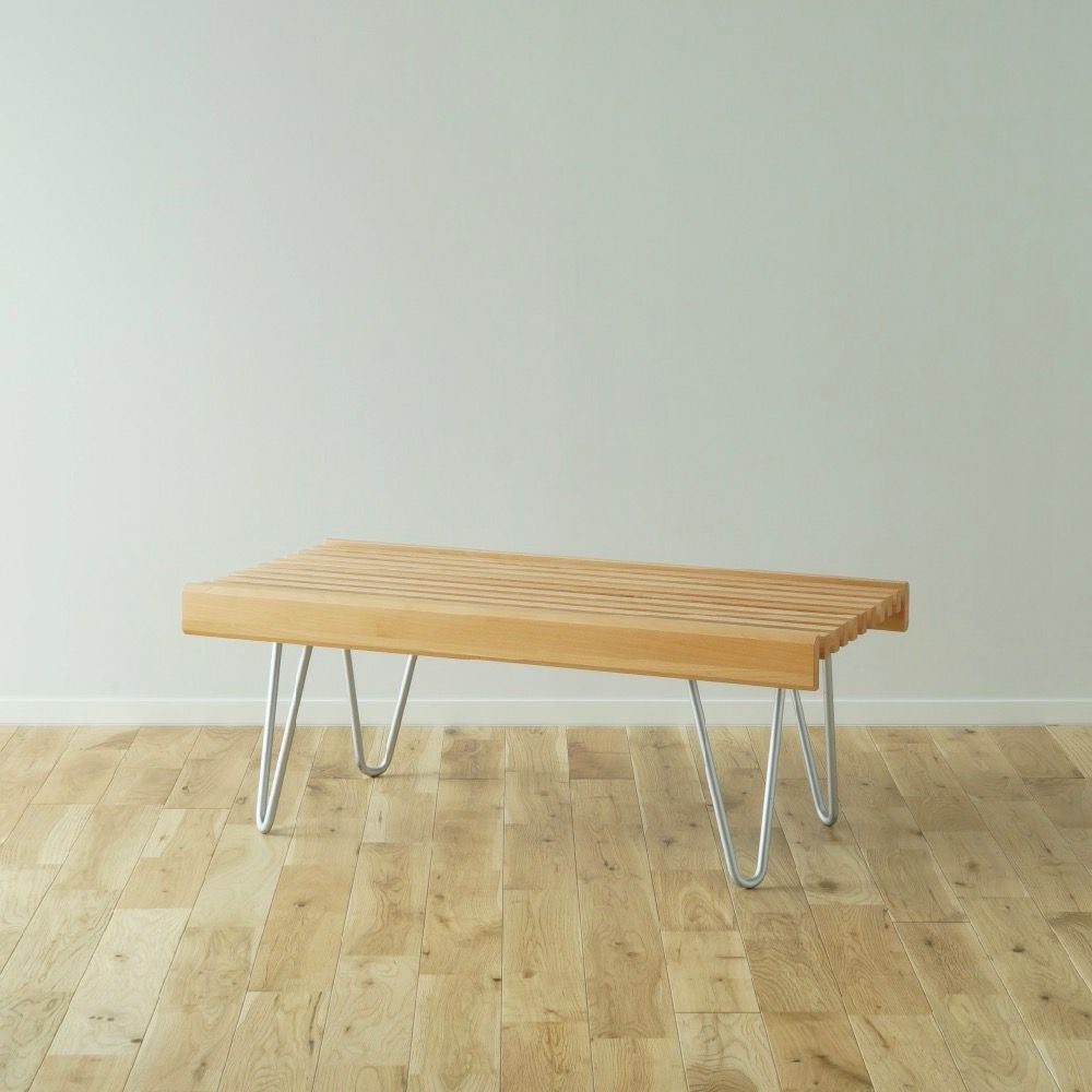 826STANDARD UNIT84cm スラットベンチ ヘアピンレッグ [S2SH] ナチュラル