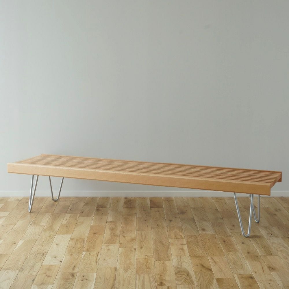 826STANDARD UNIT168cm スラットベンチ ヘアピンレッグ [S4SH] ナチュラル 商品画像2