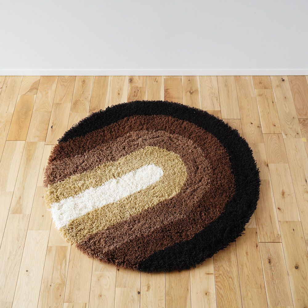 シャギーラグ ラウンド ウェーブ