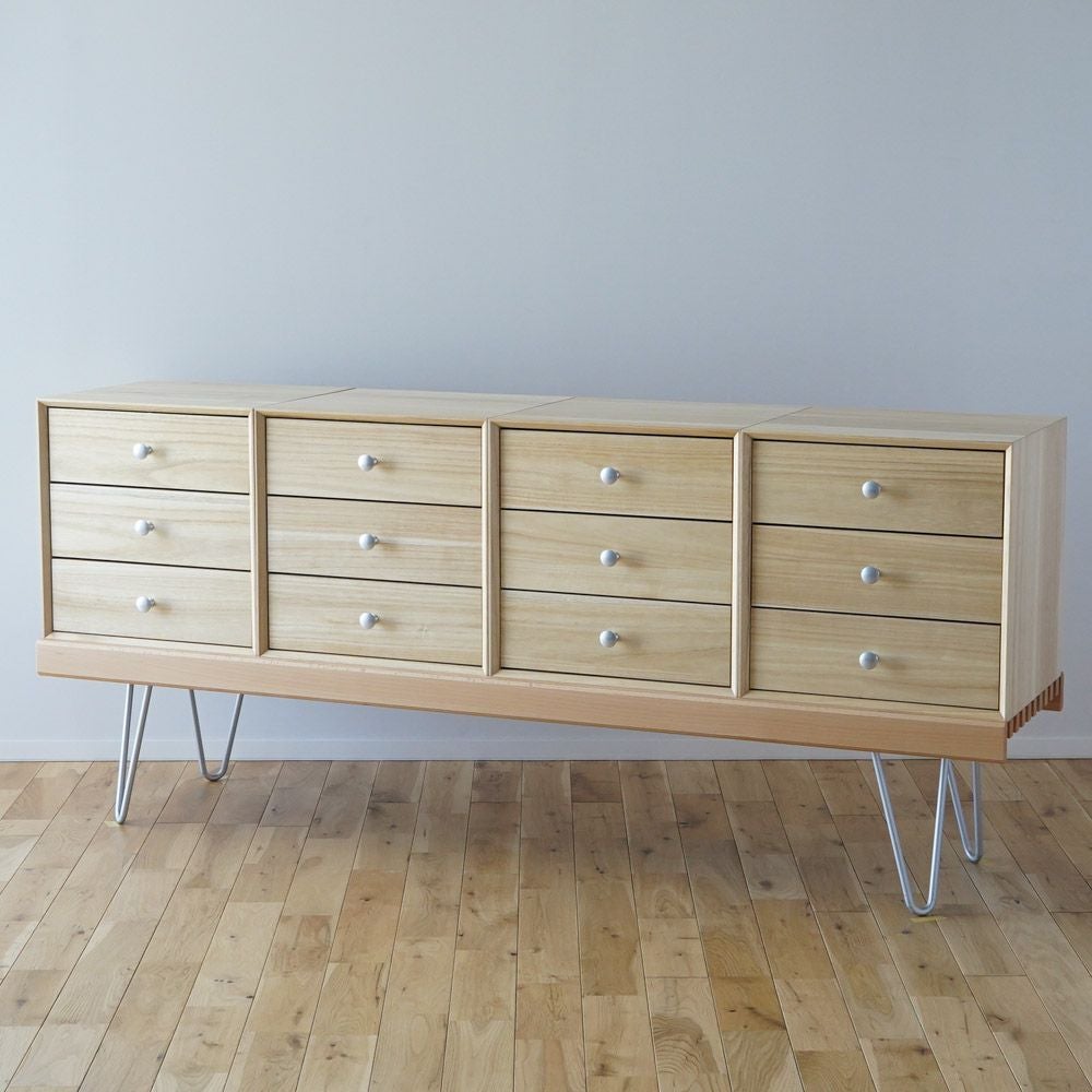 826STANDARD UNIT168cm サイドボードJセット ヘアピンレッグ [B3B3B3B3S4SH] ナチュラル