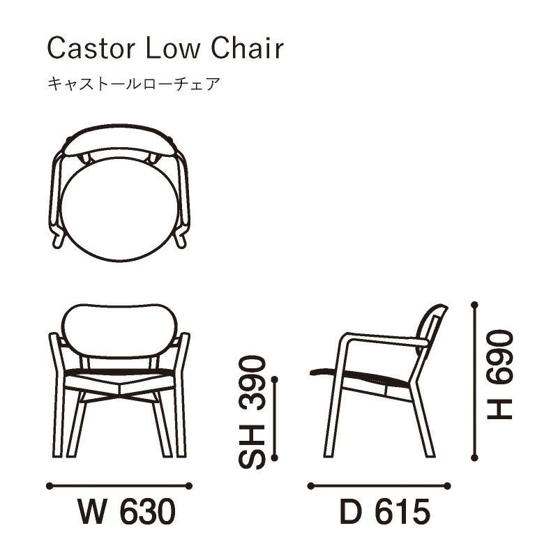 カリモクニュースタンダード キャストールローチェア （Karimoku New Standard Castor Low Chair）[W3440A] 商品画像2