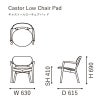 カリモクニュースタンダード キャストールローチェアパッド （Karimoku New Standard Castor Low Chair Pad）[W3440B] 商品画像2