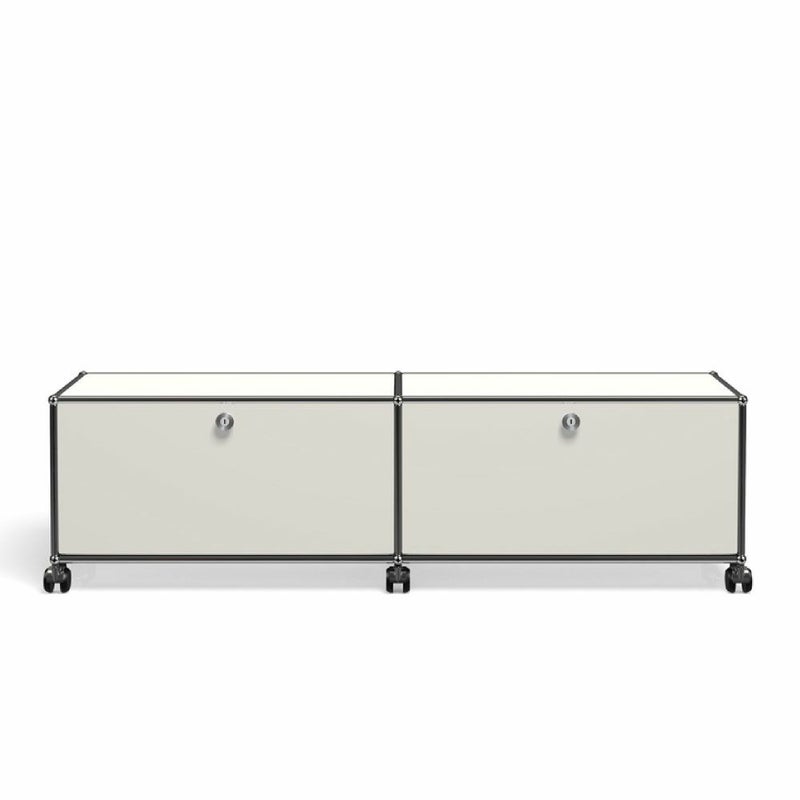 USMハラー テレビボード（ドロップダウンドア×2/キャスター付き） ピュアホワイト商品画像1