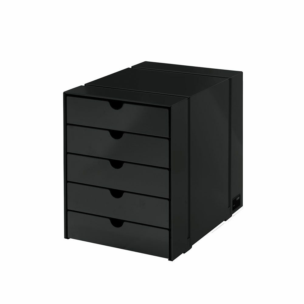 USMハラー USMイノスドロワーセット 5段 クローズ グラファイトブラック商品画像1