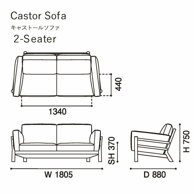 カリモクニュースタンダード キャストールソファ 2シーター（Karimoku New Standard Castor Sofa 2Seater） 張地：クヴァドラ・コーダ2 [W345B］ 商品画像2