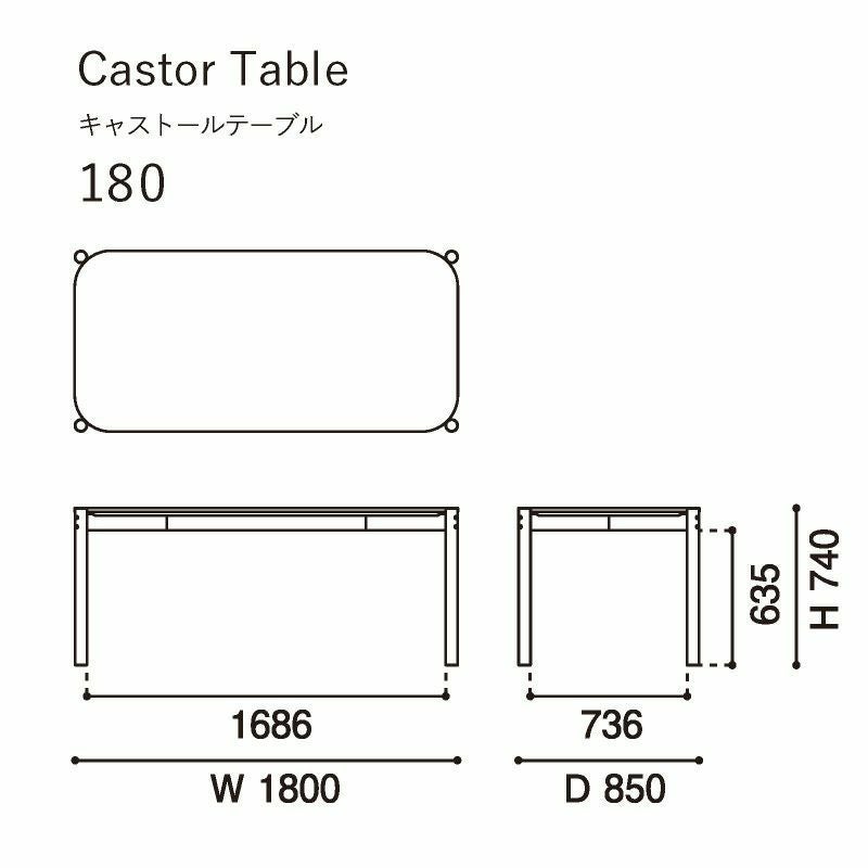 カリモクニュースタンダード キャストールテーブル リノリウム 180 （Karimoku New Standard Castor Table Linoleum 180） ［D343MIQE］ 商品画像2