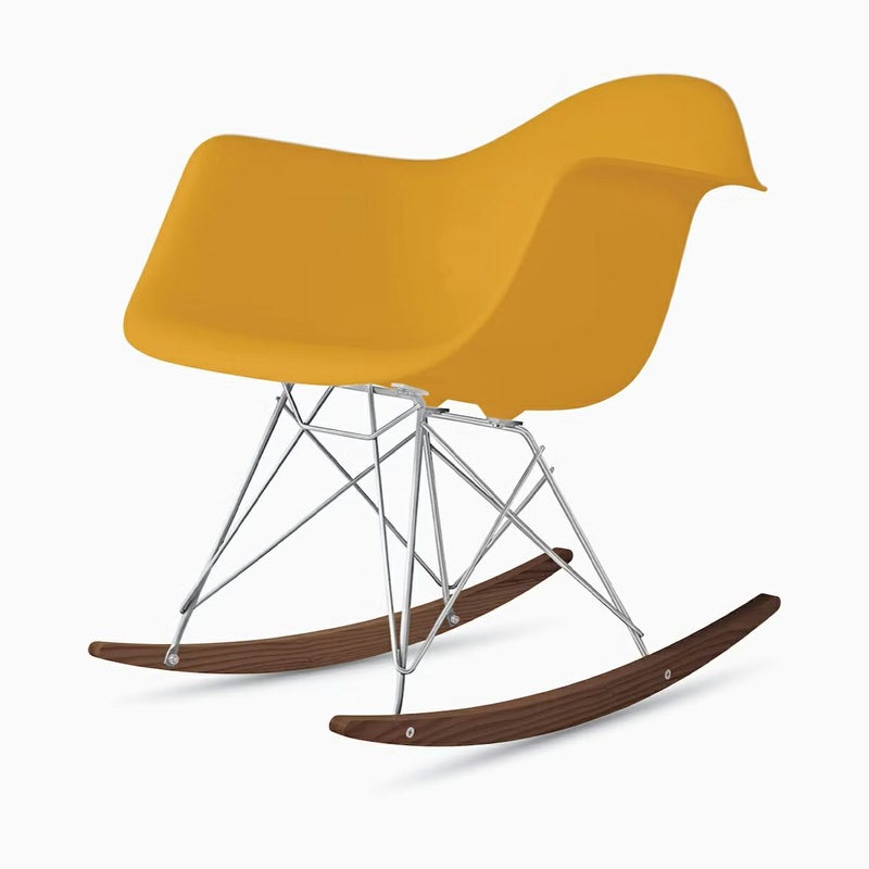 ハーマンミラー（Hermanmiller）イームズ アームシェルチェア RAR ディープイエロー クロームベース ウォールナット［RAR. 47 OU DYL］