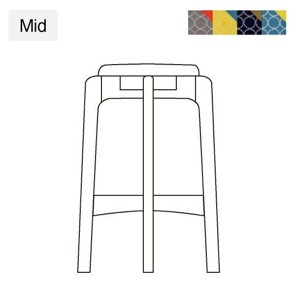 マルニ60+ オークフレームスツール Mid ファブリック M-05（ミナペルホネン dop-tambourine）商品画像1