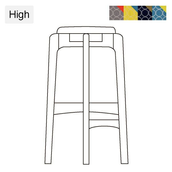 マルニ60+ オークフレームスツール High ファブリック M-05（ミナペルホネン dop-tambourine）商品画像1