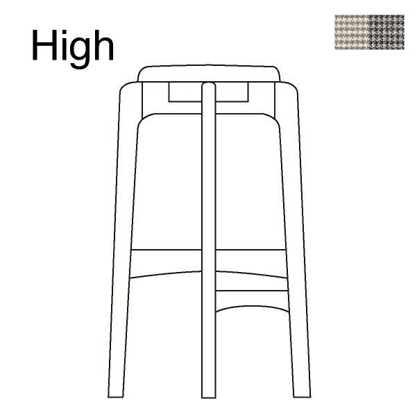 マルニ60+ ウォルナットフレームスツール High ファブリック M-04商品画像1